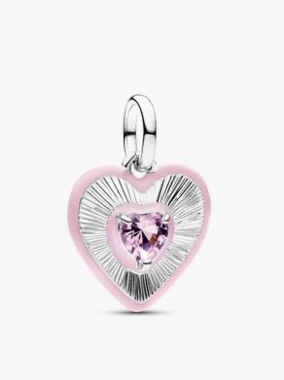 Pandora Radiating Pink Heart Medallion Charm
